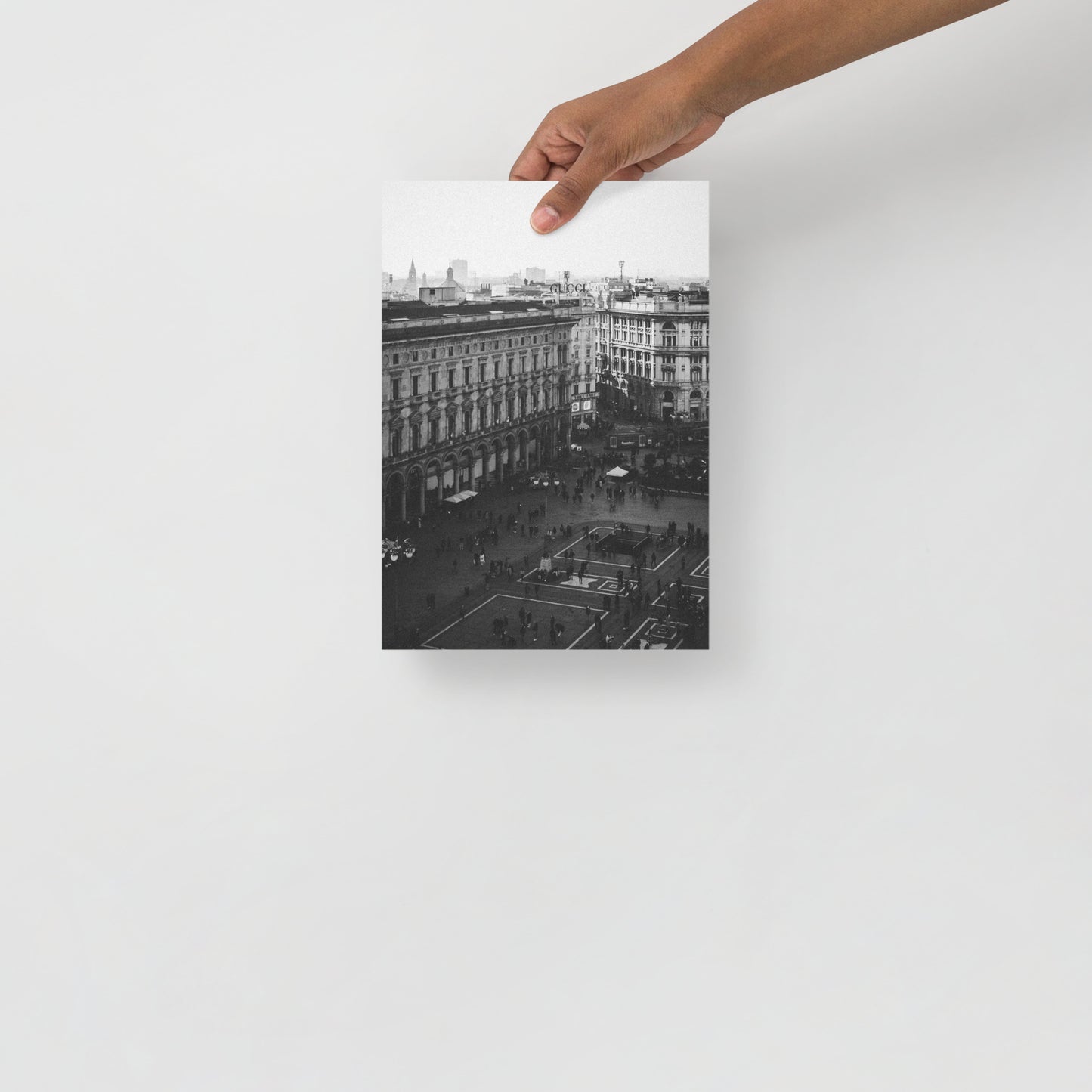 Wandbild Domplatz Mailand I Schwarzweiss