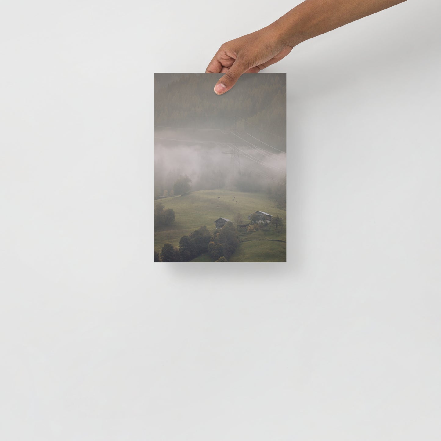 Herbstliche Berglandschaft - Grüne Idylle Wandbild