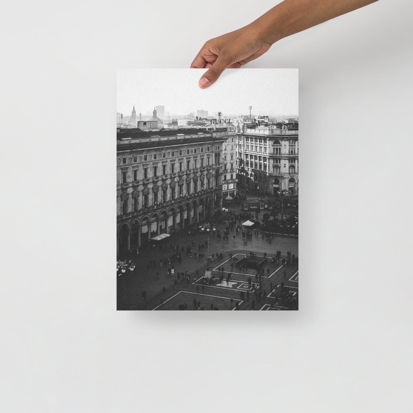 Wandbild Domplatz Mailand I Schwarzweiss