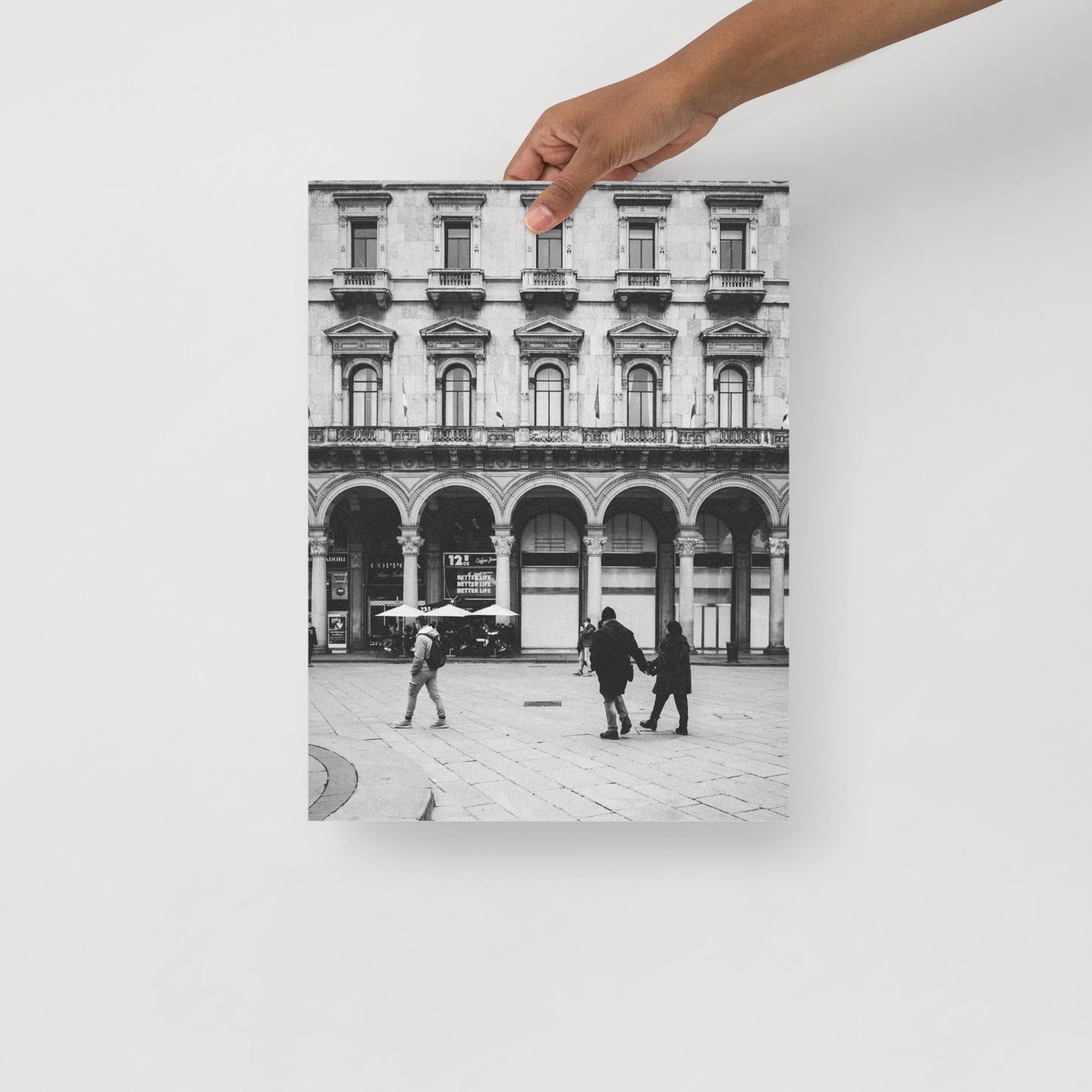 Mailand Domplatz Street Fotografie Schwarzweiss