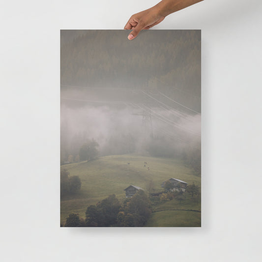 Herbstliche Berglandschaft - Grüne Idylle Wandbild
