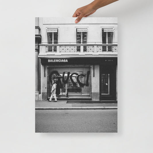 Balenciaga x Gucci Shop Mailand Straßenfotografie Schwarzweiss I