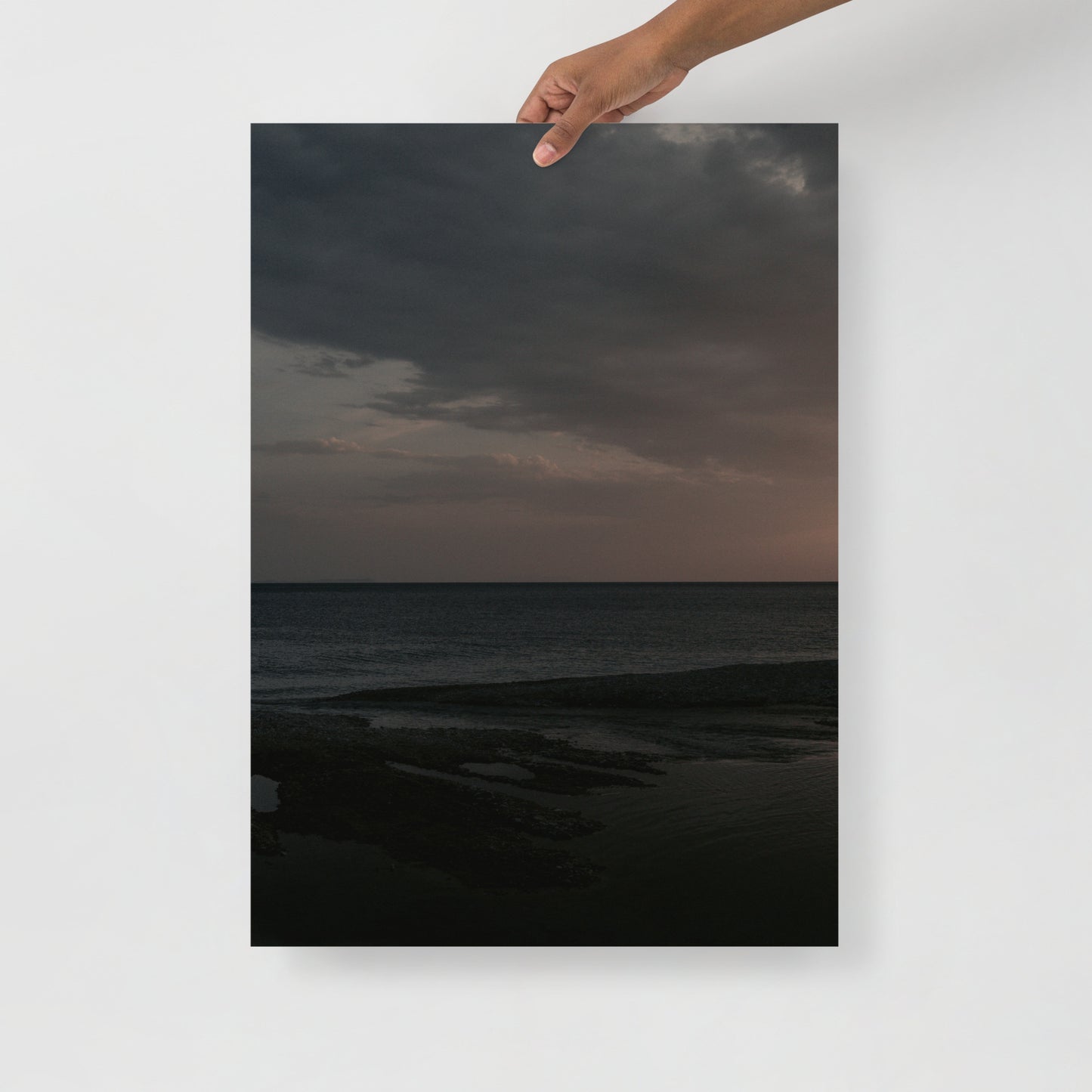 Sonnenuntergang in Albanien - Wandbild mit Meerblick in warmen Tönen